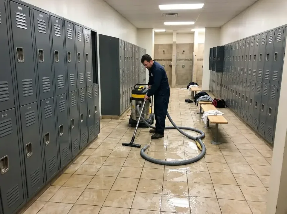 gym-locker-room-pipe-burst-a-w-006 gym-locker-room-pipe-burst-a-w-006 — finished craftsmanship, Water Damage Restoration & Carpet Care in United States